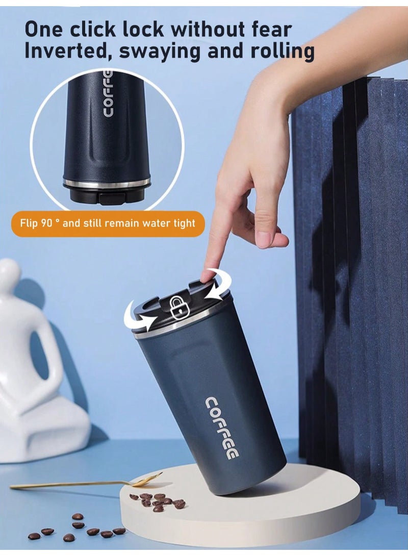 AROAQ Digital Display Stainless Steel Coffee Cup Thermal Mug Office Termica Cafe Copo Travel Insulated Bottle 510ml Blue - Image 5