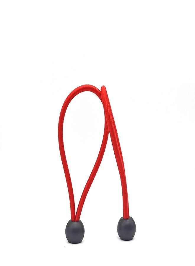 MFU Red 5inch 25 Pack Ball Bungee System Tarp Tie Down 5mm Thickness Black Uv Resistant for Camping, Tents, Cargo, Holding Wire and Hoses - Image 2