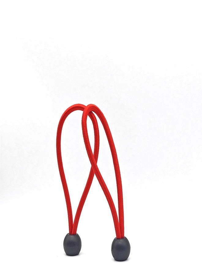 MFU Red 5inch 25 Pack Ball Bungee System Tarp Tie Down 5mm Thickness Black Uv Resistant for Camping, Tents, Cargo, Holding Wire and Hoses - Image 1