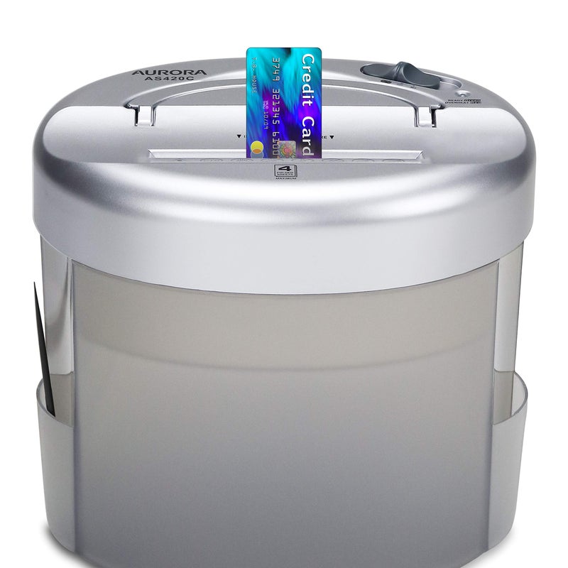 Aurora AS420C Desktop-Style Cross-Cut Paper Shredder  4-Sheet Crosscut Desktop - Image 2