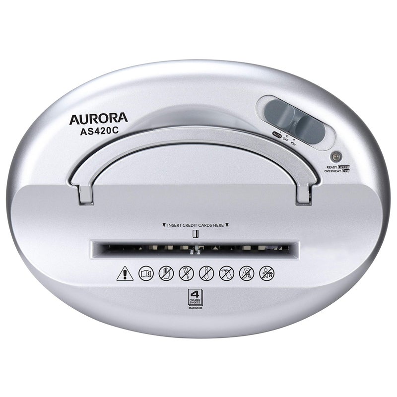 Aurora AS420C Desktop-Style Cross-Cut Paper Shredder  4-Sheet Crosscut Desktop - Image 4