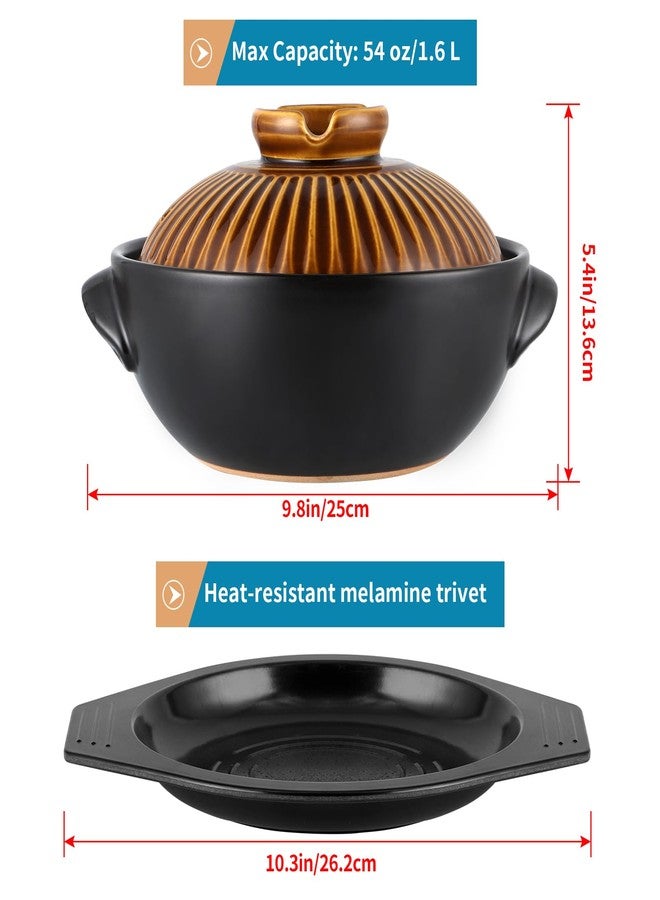 Sanbege Large Korean Ceramic Bowl with Lid and Trivet, 54 oz Sizzling Hot Pot with Double Handles for Cooking and Serving Dolsot Bibimbap, Soup, Rice, Stew, Casserole, Noodle (Retro Copper) - Image 3