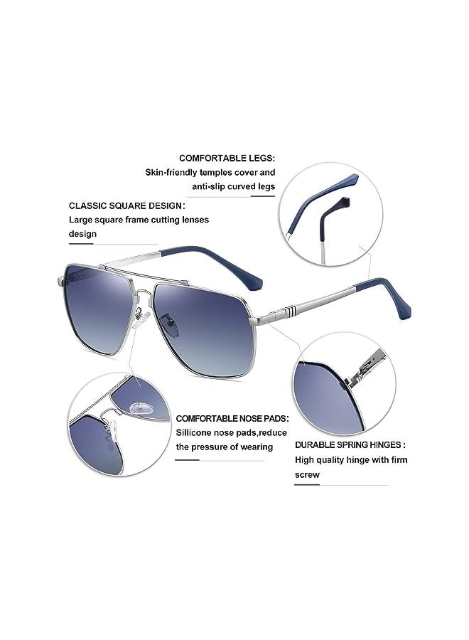 PROMASS Polarized Sunglasses for Men Metal Frame Men's Sun Glasses Military Style Lightweight Fashion Shades for Womens Mens Outdoors Large Sunglass UV400 Protection - Image 3