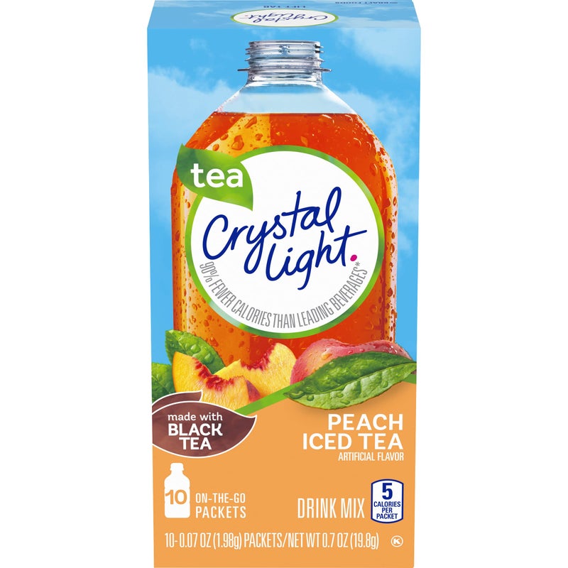 Crystal Light كريستال لايت على الطريق، مشروب شاي الخوخ المثلج، 10 عبوات (عبوة من 8) - Image 2