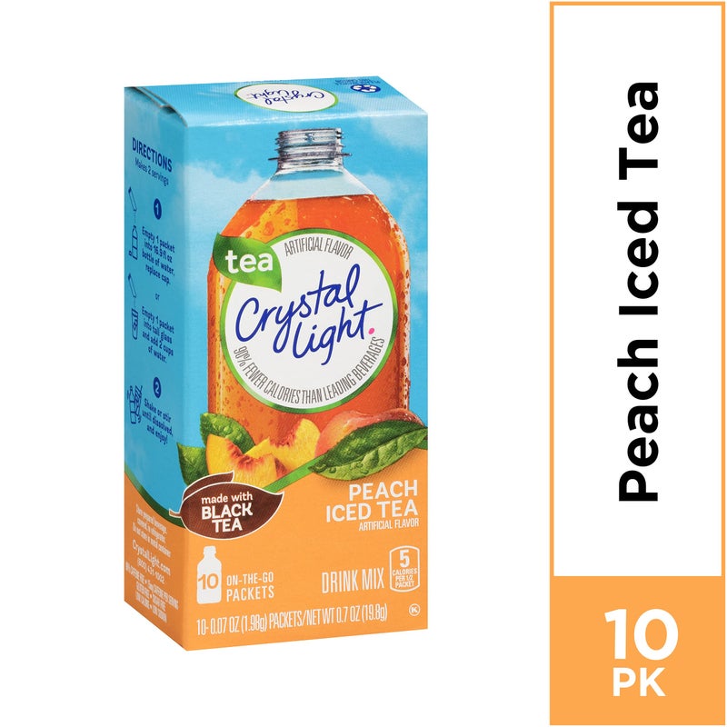 Crystal Light كريستال لايت على الطريق، مشروب شاي الخوخ المثلج، 10 عبوات (عبوة من 8) - Image 5