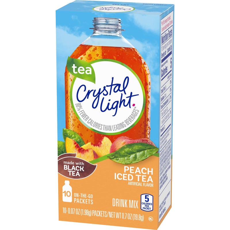 Crystal Light كريستال لايت على الطريق، مشروب شاي الخوخ المثلج، 10 عبوات (عبوة من 8) - Image 4