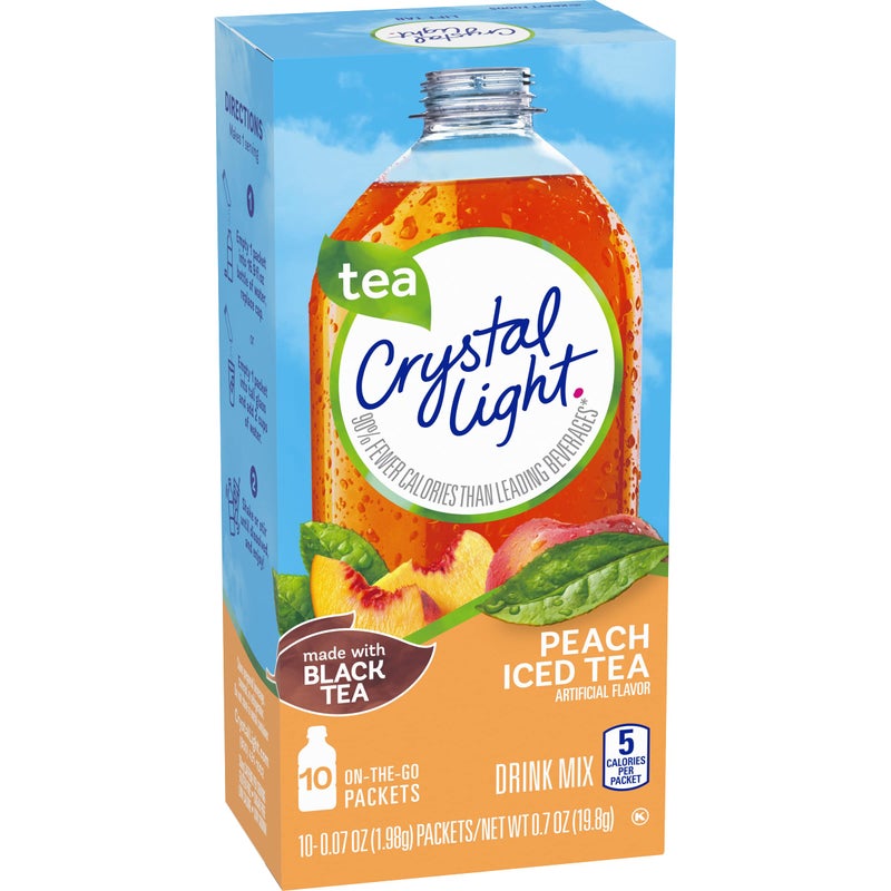 Crystal Light كريستال لايت على الطريق، مشروب شاي الخوخ المثلج، 10 عبوات (عبوة من 8) - Image 3
