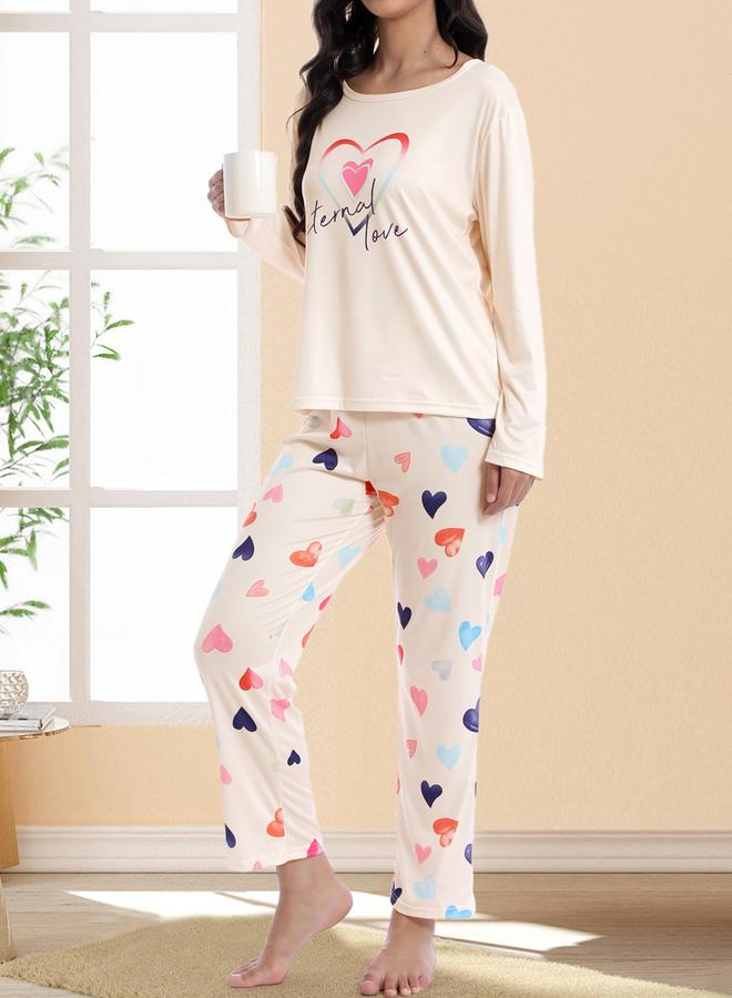 تايك تو طقم تيشيرت بأكمام طويلة بطبعة جرافيك مع بنطال - Image 5