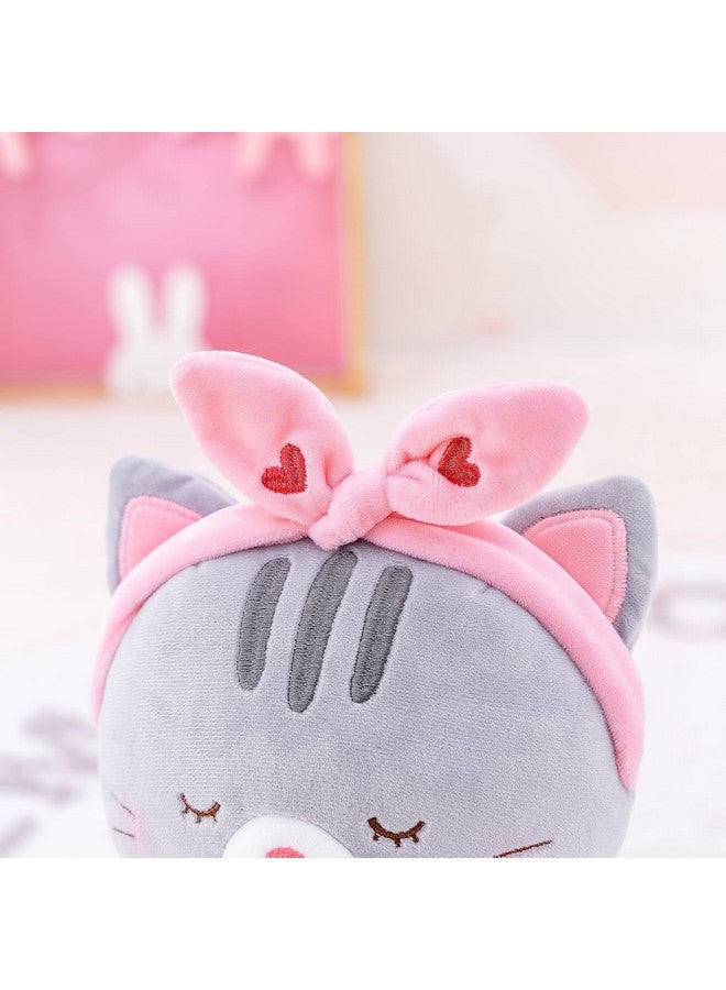 Lazada Stuffed Cat Dolls Animal Kitty Plush Toy Baby Girl Gifts Gray With Hair Band 16" - Image 4