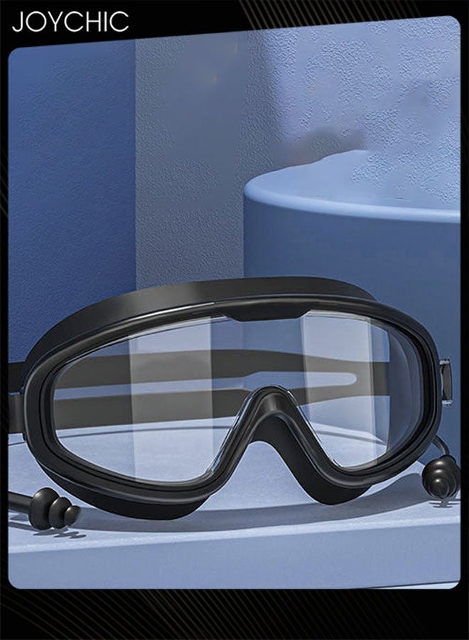 Joychic High Clarity Waterproof Anti Fog Wide Frame Swim Goggles with Adjustable Strap and Integrated Earplugs for Women Men Swimming - Image 2
