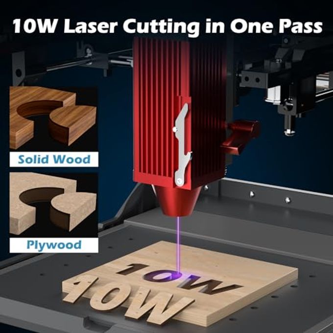 SainSmart Genmitsu Kiosk 10W 10000Mw Laser Engraver, Light Weight & Portable Laser Engraver Machine, Home Laser Cutter With Acrylic Enclosure For Diy Wood/Leather/Metal, 3.9'' X 3.9'' Engraving Area, Laser Safety Class 1 - Image 5