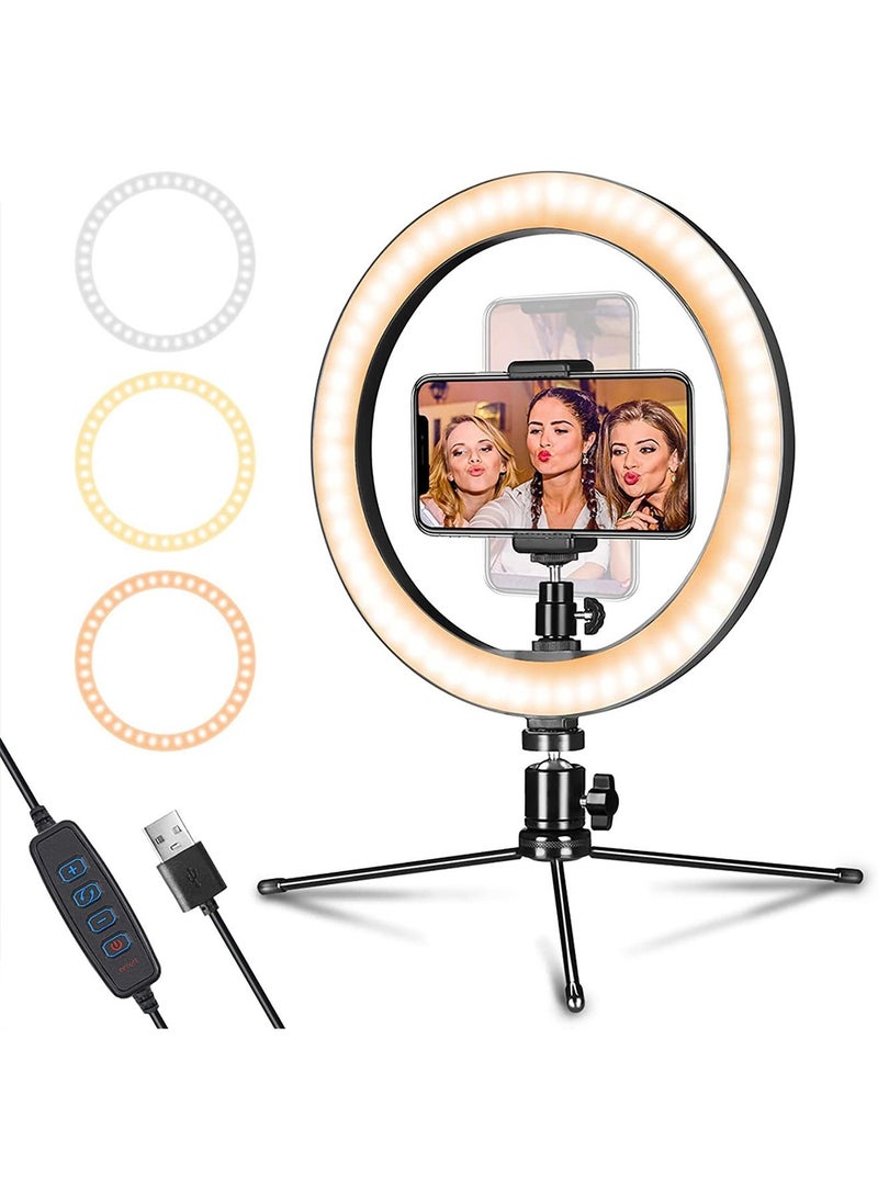 GT-Wheel LED Ring Light 10inch Dimmable with Tripod Stand and Phone Holder for Live Streaming  - Image 1