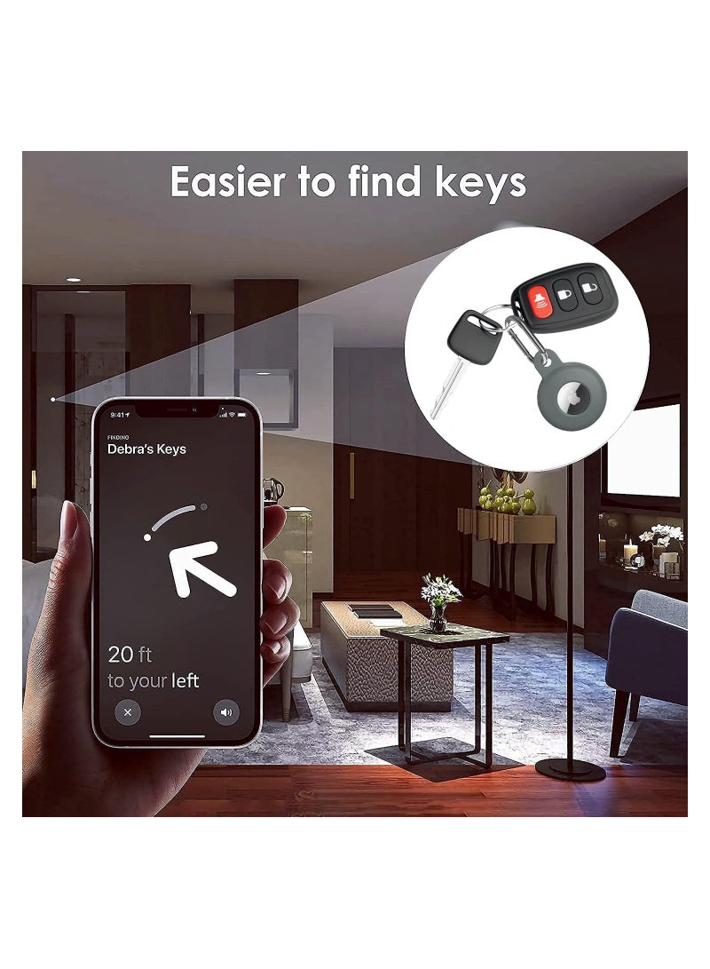 KASTWAVE Air Tag Silicone Case with Keychain 5 Pack Anti Scratch Airtag Holder Airtag Pet Tag Tracker Cover with Carabiner Clip Multi Color Airtag Accessories - Image 5