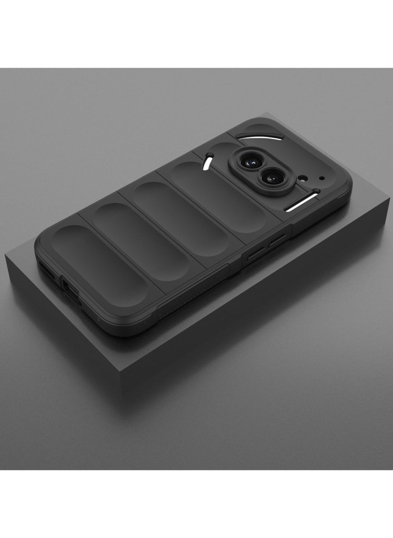 Generic Case Cover For Nothing Phone 2A 5G / 2A Plus 5G , Heavy Duty 3D Striped Pattern Sensory Soft Silicone Full Portection Shockproof Phone Case For Nothing Phone 2A 5G / 2A Plus 5G Black  - Image 3