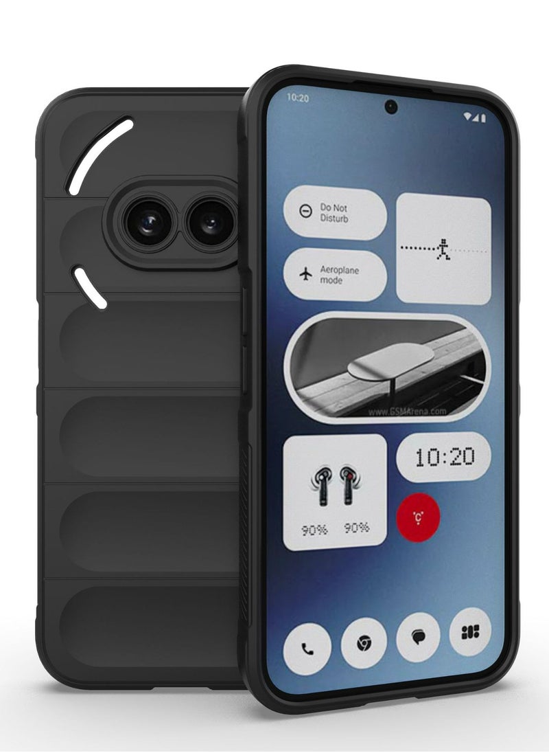Generic Case Cover For Nothing Phone 2A 5G / 2A Plus 5G , Heavy Duty 3D Striped Pattern Sensory Soft Silicone Full Portection Shockproof Phone Case For Nothing Phone 2A 5G / 2A Plus 5G Black  - Image 1