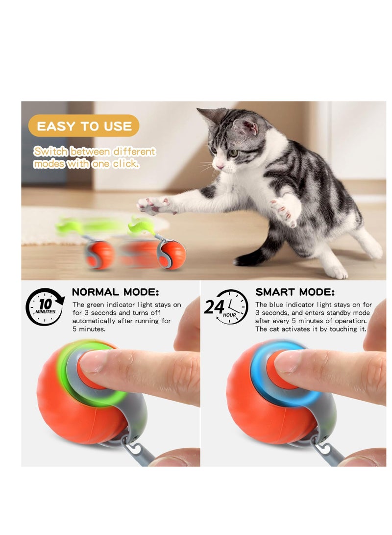 كرة القطط التفاعلية الجديدة من الجيل 2025، لعبة سبيدي تيل 3.0 للحيوانات الأليفة، كرة دوارة، لعبة تفاعلية للقطط داخل المنزل، لعبة ذكية أوتوماتيكية للكلاب والقطط، كرة ارتداد إلكترونية بذيل إضافي، لعبة قطط متحركة أوتوماتيكيًا (أزرق وأحمر) - Image 4