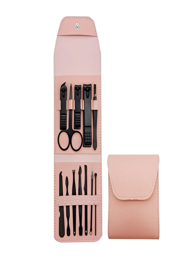 Bisonberg Manicure & Pedicure Set Nail Clippers, Stainless Steel Nail Scissors Grooming Kit, Acne needle, Nail Cutter Kit, Blackhead Tool Leather Travel Case - 12 in 1 - Image 1