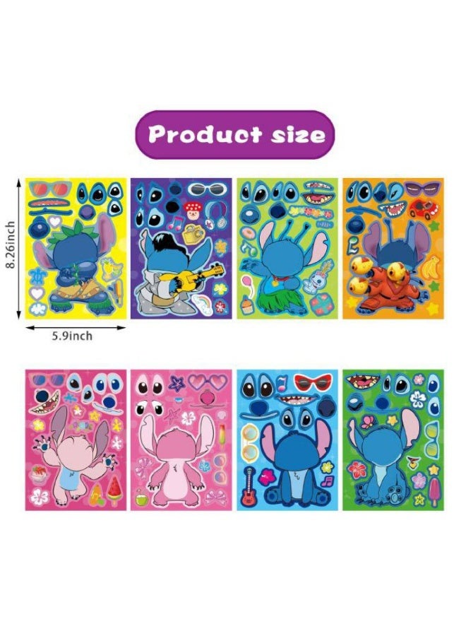 JAYATO 24PCS Make a Face Stickers, Lilo & Stitch Theme Stickers Book Crafts for Kids, Girls Boys and Teens Adults, DIY Party Supplies Favors Make Your Own Stickers, for Birthday Gifts Reward Toys（8 Styles, 24Pcs） - Image 2
