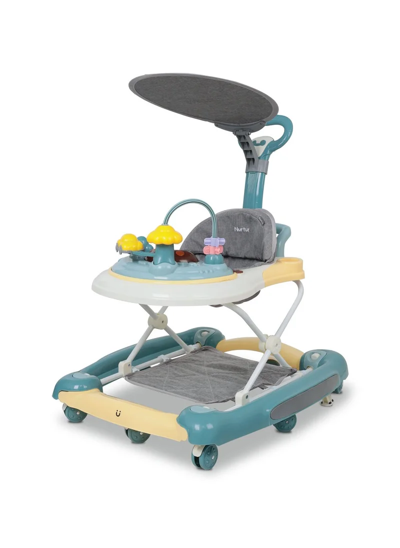 نورتر 2 In 1 Baby Walker Multifunction Adjustable 5 Gear With Music Toy Learning Seat Swivel Wheels Safe And Comfortable For 7 To 18 Months