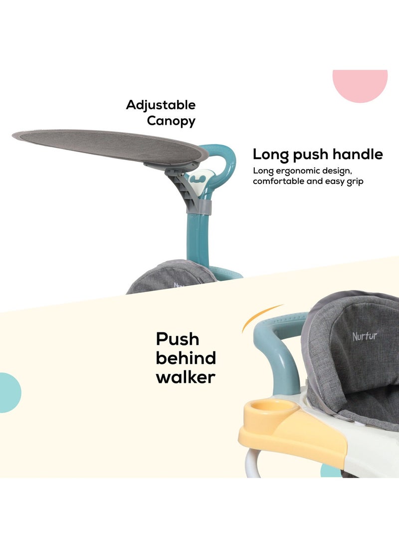 Nurtur 2 In 1 Baby Walker Multifunction Adjustable 5 Gear With Music Toy Learning Seat Swivel Wheels Safe And Comfortable For 7 To 18 Months  - Image 4