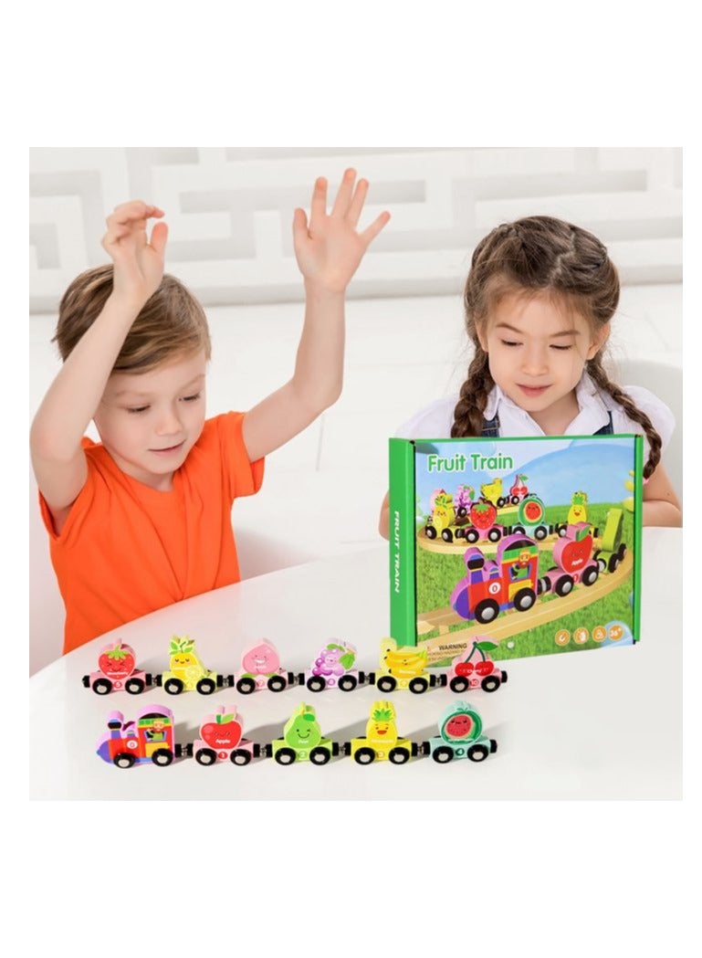 Factory Price مجموعة قطار الفواكه الخشبي المغناطيسي بسعر المصنع - Image 2