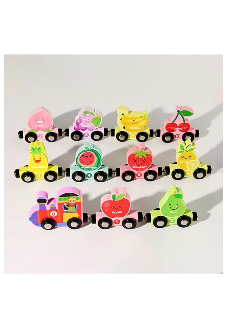 Factory Price مجموعة قطار الفواكه الخشبي المغناطيسي بسعر المصنع - Image 5