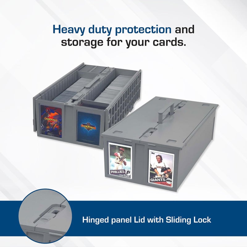 BCW Collectible Card Bin - Holds up to 1600 Cards - Single Gray | Large Card Storage Box for Loose Trading Cards | Pokemon, MTG, and Sports Card Storage Boxes | Plastic Sorting Card Box - Image 2