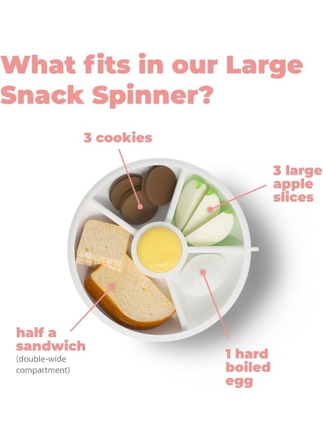 Gobe Large Snack Spinner Bundle with Hand Strap and Sticker Sheet - Reusable Container 4 Compartt Dispenser & Sliding Door | BPA PVC Free Dishwasher Safe No Spill, Leakproof, Taro Purple - Image 4
