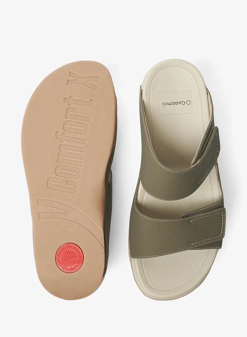 Geoomnii OLIVE Geoomnii Mens Arabic Sandals Olive for Men | Best Price UAE