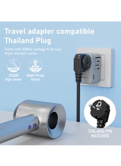 Mezone 100W Universal Adapter, Worldwide Travel Plug Adaptor with 1 USB A and 4 USB C Ports, International Travel Adapter for EU, UK, USA, AU, Power Socket for Multi Countries, Grey  - Image 4
