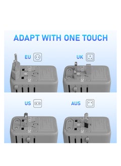 Mezone 100W Universal Adapter, Worldwide Travel Plug Adaptor with 1 USB A and 4 USB C Ports, International Travel Adapter for EU, UK, USA, AU, Power Socket for Multi Countries, Grey  - Image 2