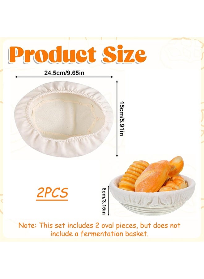 2 Pieces Oval Banneton Proofing Cloth liner, 10 inch Bread Proofing Basket Liner, Sourdough Baking Dough Basket Cloth Liner for Bakery Home Baking (Basket Not Included) - Image 2