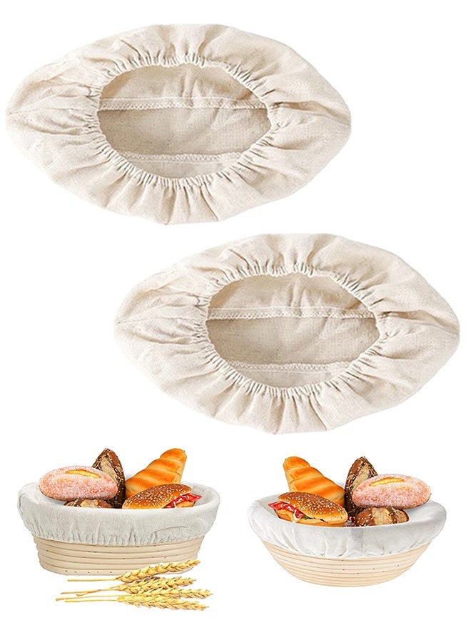 2 Pieces Oval Banneton Proofing Cloth liner, 10 inch Bread Proofing Basket Liner, Sourdough Baking Dough Basket Cloth Liner for Bakery Home Baking (Basket Not Included) - Image 1