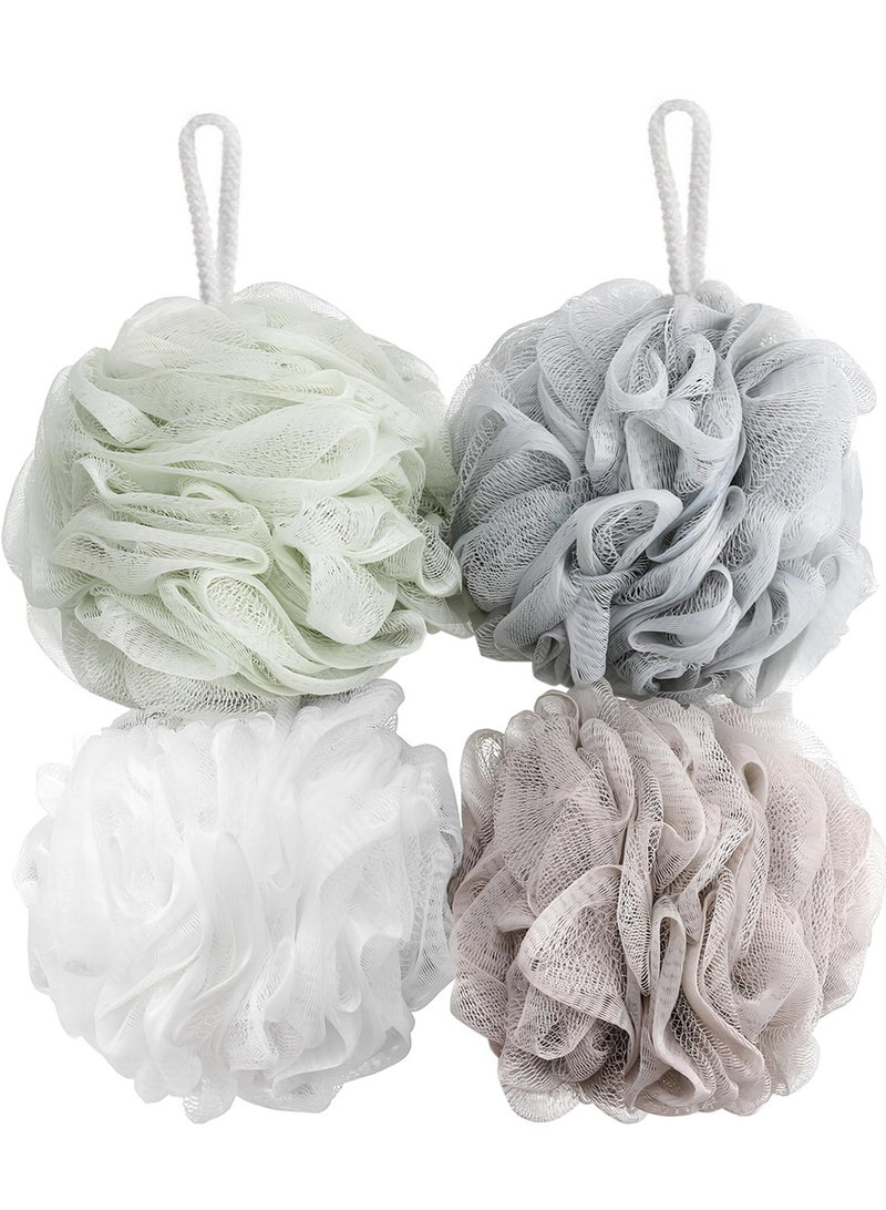 AEENAA Bath Sponge Loofah Mesh Pouf Body Wash Scrunchies Shower Puff Pack of 4 - Image 1