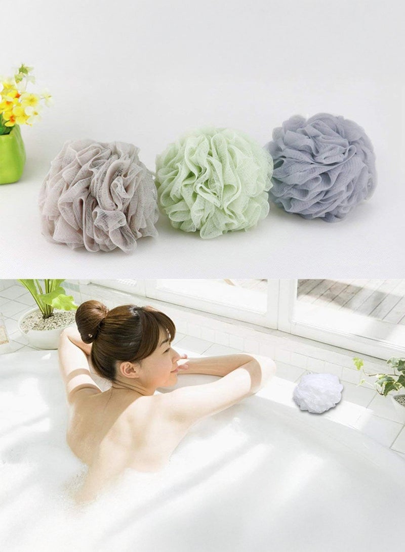 AEENAA Bath Sponge Loofah Mesh Pouf Body Wash Scrunchies Shower Puff Pack of 4 - Image 3