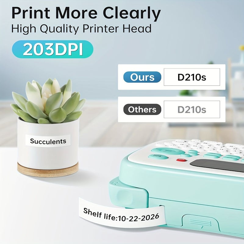 Pink D210S Portable Label Maker Machine with Qwerty Keyboard LCD Screen 600 Symbols Instant Printing for Home Office - Image 3