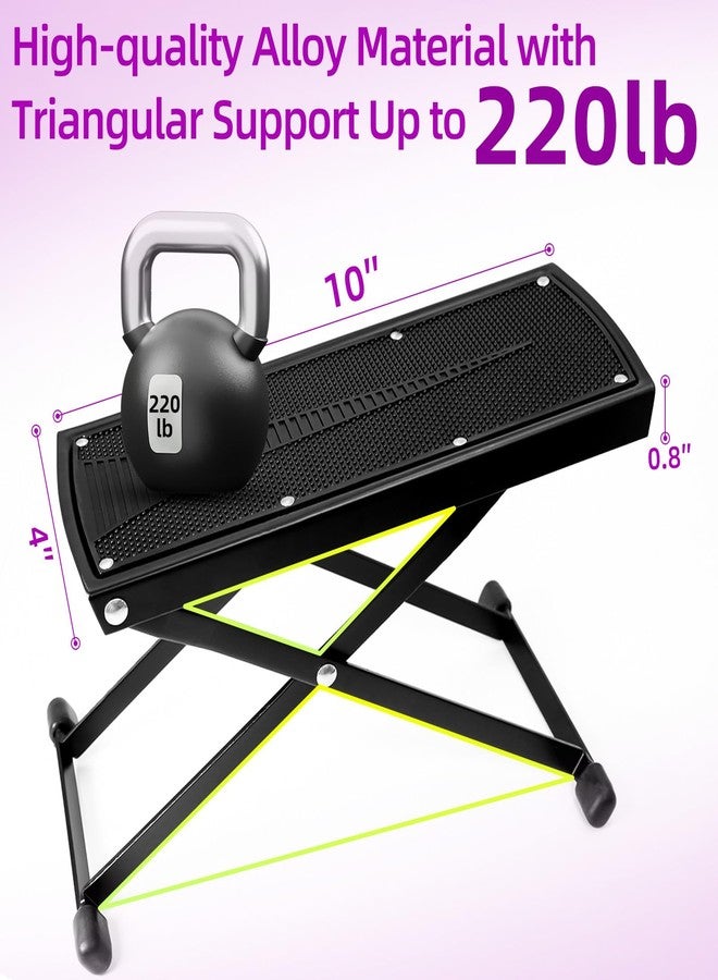 neotidy Pedicure Foot Rest, 6 Heights Adjustable Foot Stool, Metal Foldable Non-Slip Stand for Home and Salon Use Pedicure Station, Ideal Pedi Stool for Nail Tech or Guitar Foot Stool Black - Image 2