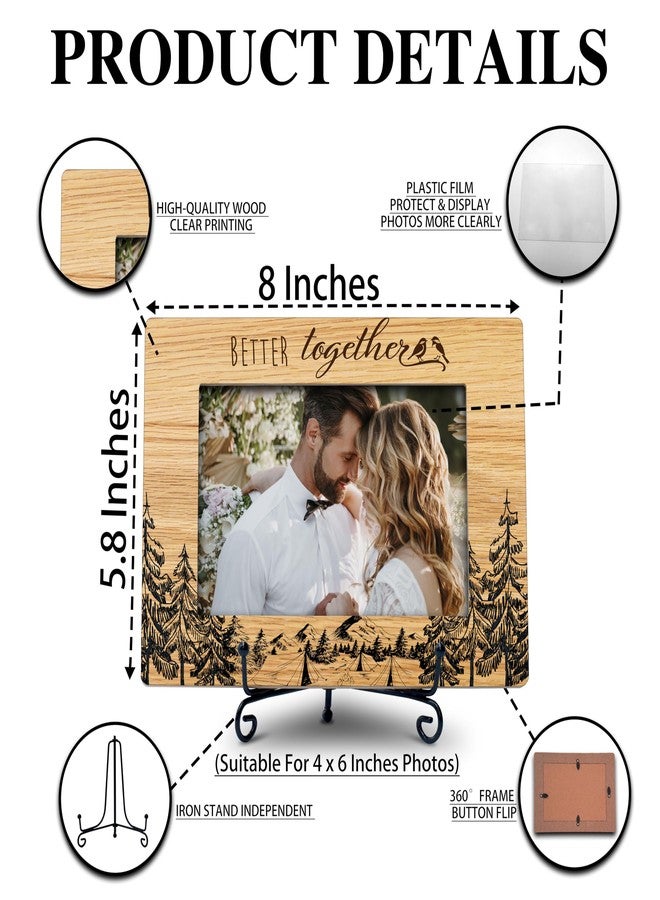 YQV Wedding Picture Frame, Engagement Gifts for Newly Couple 2024, 4x6 Picture Frame, Better Together Photo Frame, Living Room Office Desk Table Decor-A13 - Image 2