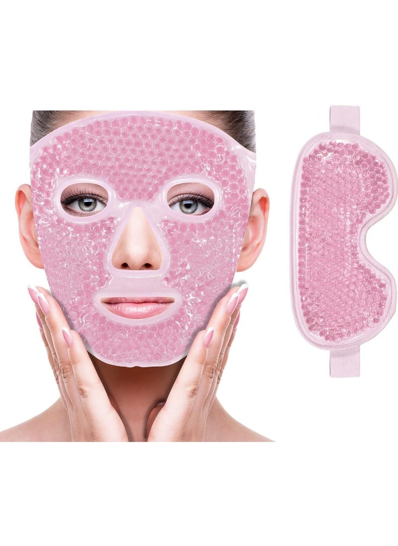 Folanry Gel Beads Face Eye Mask Kit,Hot Cold Compress Pack,Ice Pack,Reduce Face Puff,Dark Circles (Face and Eye Mask)  - Image 1