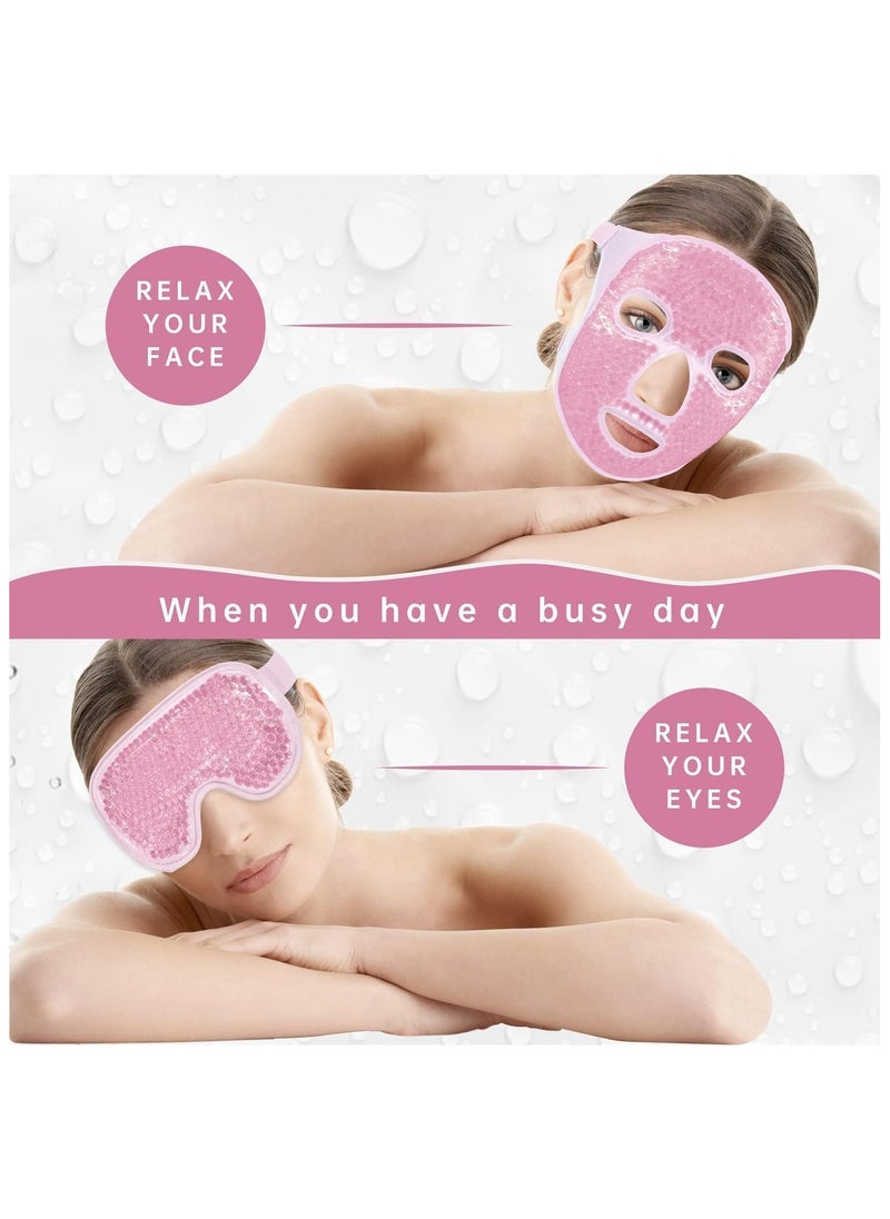 Folanry Gel Beads Face Eye Mask Kit,Hot Cold Compress Pack,Ice Pack,Reduce Face Puff,Dark Circles (Face and Eye Mask)  - Image 3