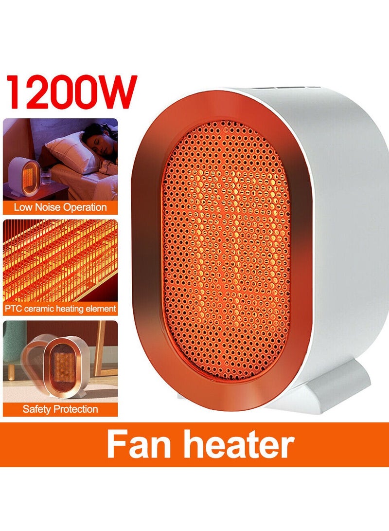 DubaiGallery 1200W Electric Heater, Portable Ceramic Fan Heater Low Energy Silent with 2 Adjustable Thermostat Overheat & Tip Over Protection, Heater for Home, Bathroom, Bedroom, Living Room, Office - Image 1