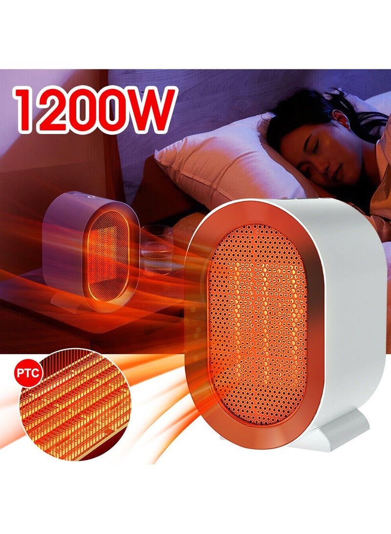 DubaiGallery 1200W Electric Heater, Portable Ceramic Fan Heater Low Energy Silent with 2 Adjustable Thermostat Overheat & Tip Over Protection, Heater for Home, Bathroom, Bedroom, Living Room, Office - Image 2