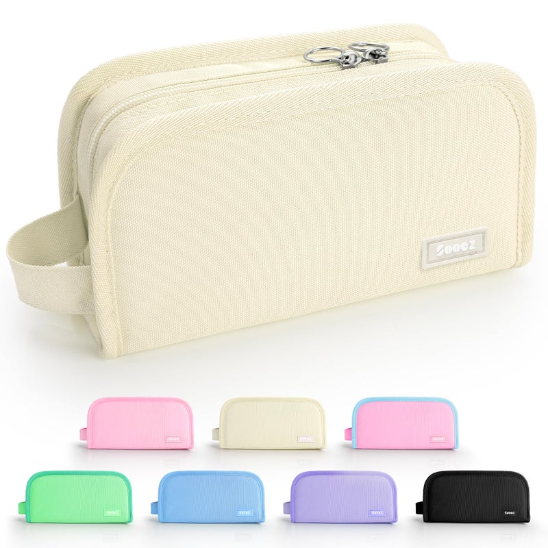 Sooez Wide Opening Pencil Case, Large Capacity Pencil Pouch Organizer Aesthetic Pencil Bag for School Supplies Stationery, Marker Pouch Makeup Bag Organizer - Image 1