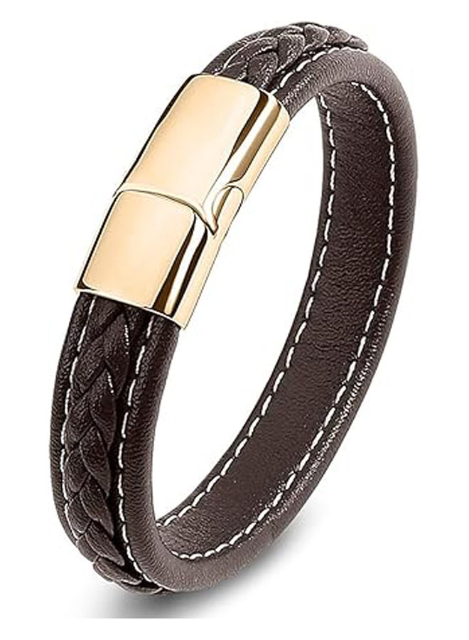 Braided Genuine Leather Bracelet - Image 1