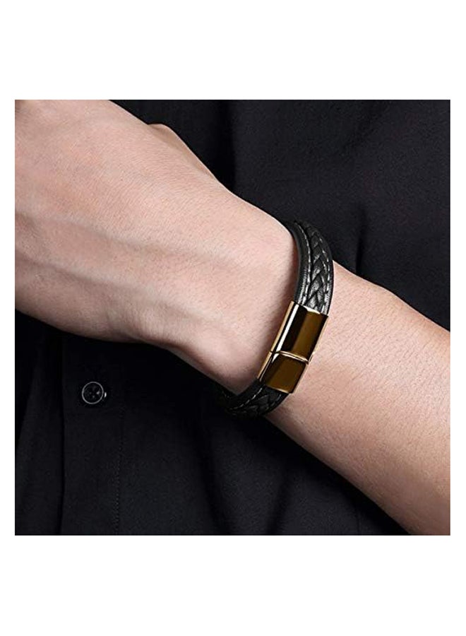 Braided Genuine Leather Bracelet - Image 3