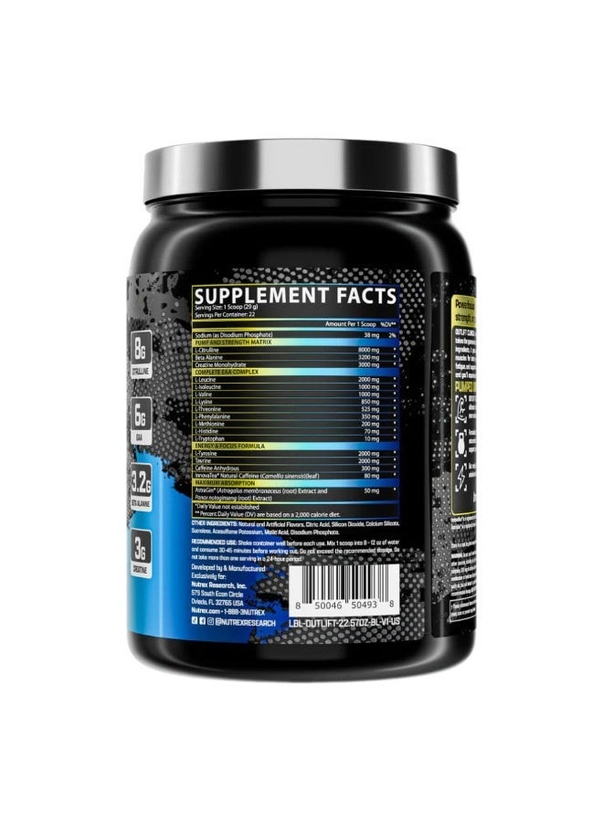 Nutrex Research Outlift Clinical Pre-Workout Powder With L-Citrulline, Creatine, Essential Amino Acids and Natural Caffeine, Blueberry Lemonade, 22 Servings - Image 5
