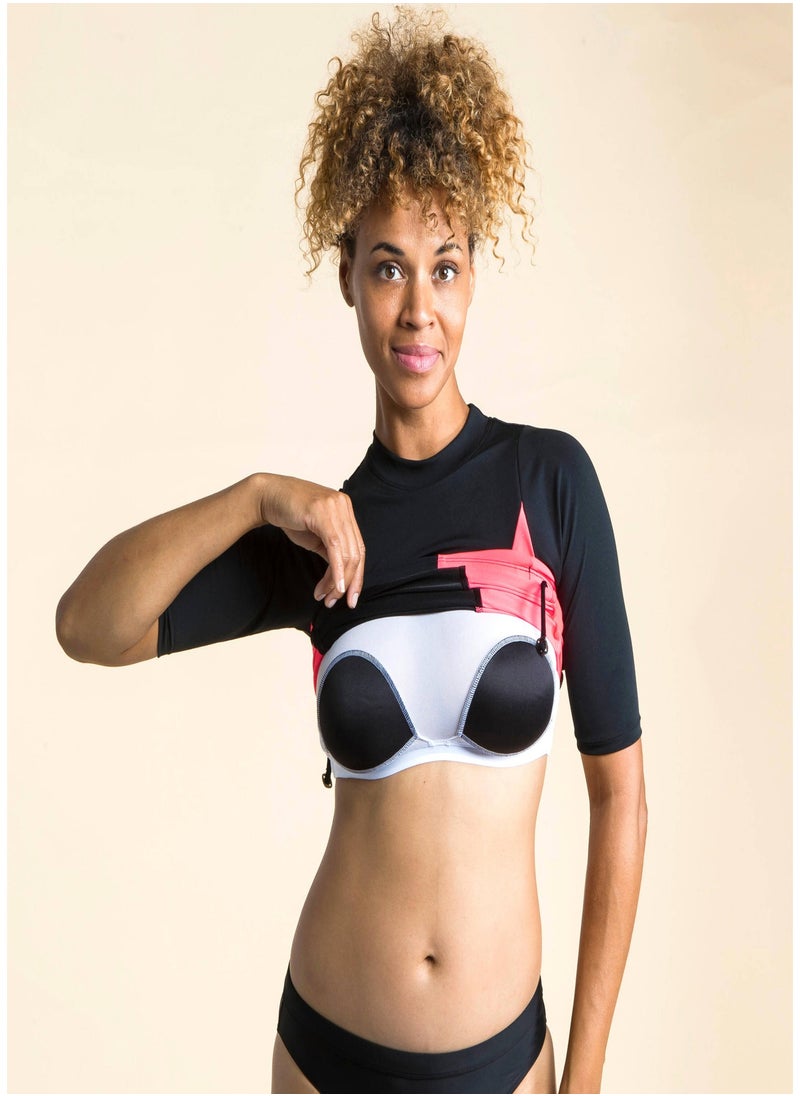 NABAIJI NABAIJI by DECATHLON, Women Swimming Top Una Light Supportive & Quick-Dry Black Coral  - Image 3