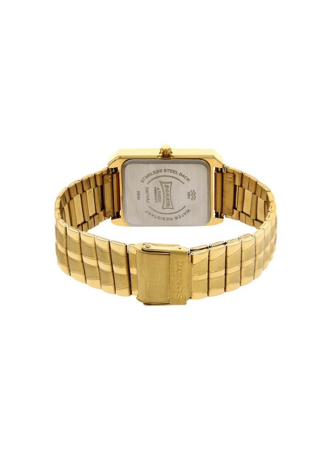 Sonata Quartz Analog Champagne Dial Metal Strap Watch for Men - Image 4