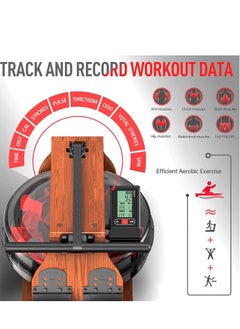 Sky Land Water Rowing Machine for Home Use| Wooden Water Rowing Machine with 14L Water Capacity, 130kg Weight Capacity with Bluetooth Function, FS App, iPad Holder  - Image 3