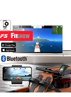 Sky Land Water Rowing Machine for Home Use| Wooden Water Rowing Machine with 14L Water Capacity, 130kg Weight Capacity with Bluetooth Function, FS App, iPad Holder  - Image 5